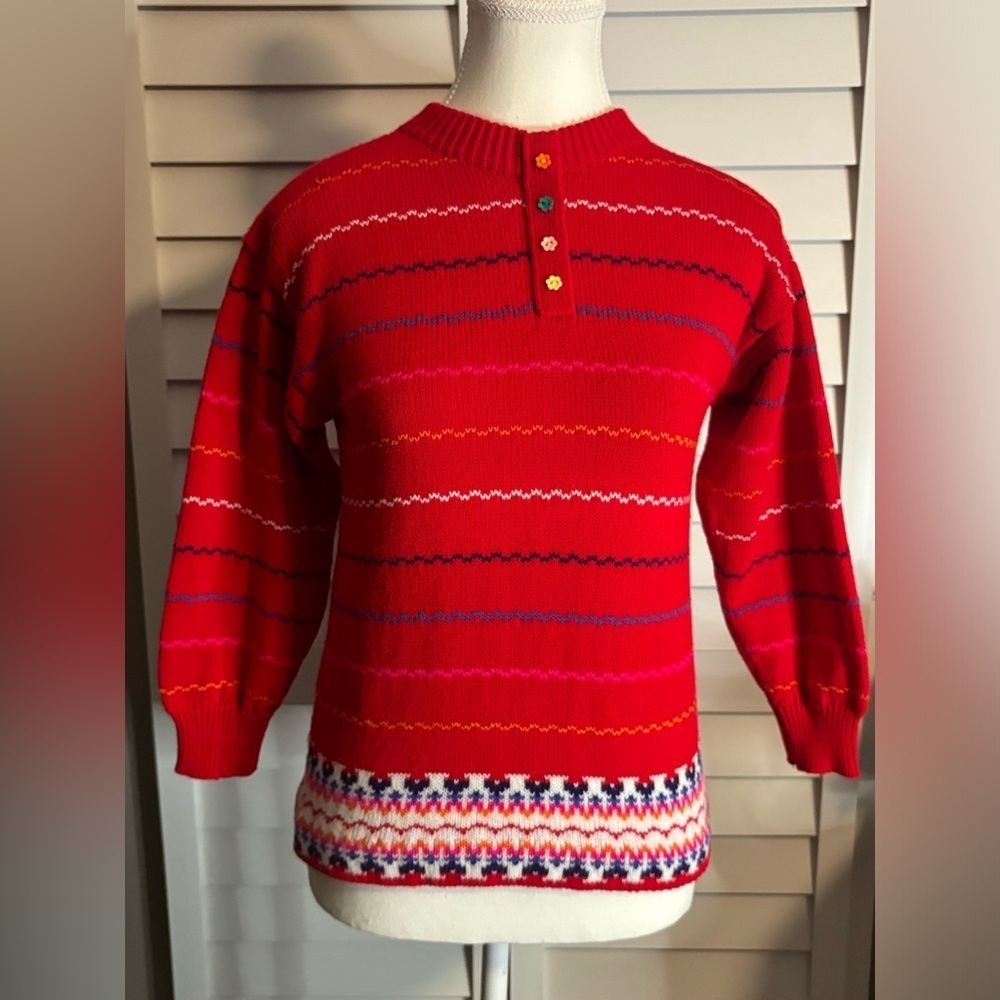 Vintage Sweater Sz 12 Bulle From‎ Ecuador Kids Or Petite Falls Christmas Cute